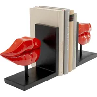Kare Buchstütze Lips 2er Set, Rot/Schwarz - Detailfarbe: Rot - Schwarz