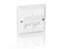 Equip Frontplatte 2xKeystone Jack 45 Universal 5Stk RAL1013