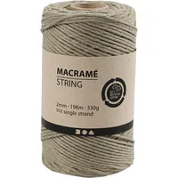 Creativ Company Baumwollgarn Makramé 330 g, Grün - Packungsgrösse: 1 Stück - Länge: 1.98 m - Material: Polyester - Baumwolle - Detailfarbe: Grün - Waschbar bei: 20 °C - Nadelstärke: 2 mm