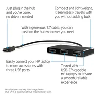HP USB-C to USB-A Hub USB 3.2 Gen 1 (3.1 Gen 1) Type-C Nero