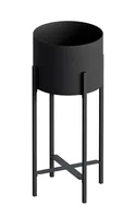 Wallxpert Pflanzenständer 23 cm/48 cm, Schwarz - Detailfarbe: Schwarz - Detailmaterial: Metall - Grundmaterial: Metall