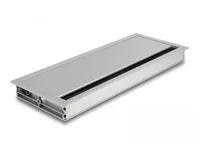 Delock Kabeldurchführung für Tischeinbau mit Bürste 300 x 120 x 28 mm silber