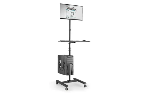 DIGITUS Arbeitsplatz rollbar, SitzSteh, 1xTFT,PC,TAS schwa.