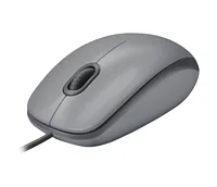 LOGITECH M110 Silent Mouse right and left-handed optical 3 buttons wired USB-A mid grey