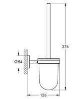 GROHE Toilettenbürste Start Cosmopolitan Chrom - Art: Toilettenbürsten-Set - Detailfarbe: Chrom - Detailmaterial: Glas - Grundmaterial: Metall