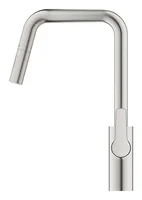 GROHE Küchenarmatur Start 3/8, Supersteel, herausziehbar - Montage: Einlochmontage - Produktfamilie: Start - Ausziehbare Brause: Ja - Ausführung: Einhebelmischer - Infrarot-Elektronik - Küchenbrause - Anschlussmass: 3/8 - Anschlussart: Hochdruckarmatur (2