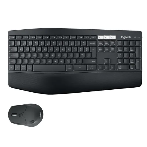 Logitech 920-008221 Tastatur Maus enthalten Universal RF Wireless + Bluetooth QWERTZ Deutsch Schwarz