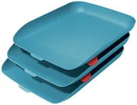 Leitz Ablagekorb Cosy, 3er Set Blau - Anzahl Schubladen: 3 - Detailfarbe: Blau - Material: Kunststoff