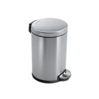 Simplehuman Treteimer 4.5 l, Silber matt - Anzahl Behälter: 1 - Detailfarbe: Silber - Silber matt - Form: Rund - Fassungsvermögen: 4.5 l - Material: Edelstahl