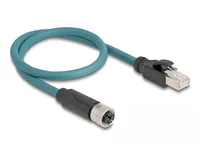 DELOCK M12 Adapterkabel X-kodiert 8 Pin Bu zu RJ45,ST 50 cm