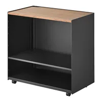 Yamazaki Servierwagen Tower 60.3 x 59 cm, Schwarz - Tiefe: 35.3 cm - Breite: 60.3 cm - Höhe: 59 cm - Detailmaterial: Metall - Nylon - Holz - Grundmaterial: Holz - Metall