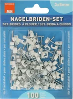 Max Hauri Nagelbriden Set 3-5 mm weiss für Flachkabel 100 Stück - Produkttyp: Bride