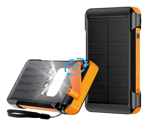 2GO Notfall-Powerbank 10000mAh Solar- Handkurbel-Aufla.