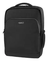 onit Notebook-Rucksack Slim 15.6 , 14 l, Schwarz - Tragemöglichkeit: Rucksack - Handgriff - Tiefe: 9 cm - Breite: 30.5 cm - Bildschirmdiagonale: 15.6  - Detailfarbe: Schwarz - Material: 600D rPET Polyester