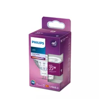 Philips Lampe LED 35W GU5.3 MR16 CW 36D 12 V ND Neutralweiss (NW) - Energieeffizienzklasse EnEV 2020: F - Lampensockel: GU5.3 - Farbtemperatur Kelvin: 4000 K - Gesamtleistung: 4.4 W - Dimmbar: nicht dimmbar - Zusätzliche Ausstattung: EyeComfort