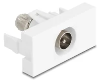 DELOCK Easy 45 Modul IEC Stecker zu F Buchse weiß