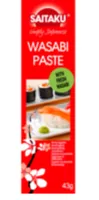 Saitaku Wasabi Paste 43 g - Produkttyp: Asiatische Saucen - Nährwertangabe pro: 100 g - Energiegehalt (in kj): 1072 KJ - Energiegehalt (in kcal): 256 Kcal - Fett: 9 g - Davon gesättigte Fettsäuren: 2.9 g