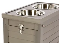 Kerbl ECO-Futter- und Trinkbar Dinner 54 cm x 30 cm x 39.5 cm - Material: Recycling-Kunststoff - Recyceltes Holz - Edelstahl - Tierart: Hund - Produkttyp: Wassernapf