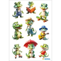 Herma Stickers Motivsticker Lustige Krokodile 3 Blatt mit je 9 Stickern - Motiv: Krokodil
