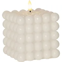 Star Trading LED-Kerze Pillar Flamme Dot, 10 x 12.5 cm, Weiss - Betriebsart: Batteriebetrieb - Fernbedienung: Nein - Aussenanwendung: Nein - Höhe: 12.5 cm - Timerfunktion: Ja - Set: Nein