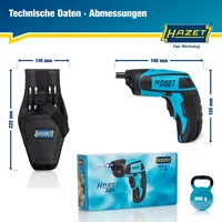 Mini-Akkuschrauber 9230B-1, 1/4""-Bits, inkl. Holster (blau/schwarz, 7-teilig)