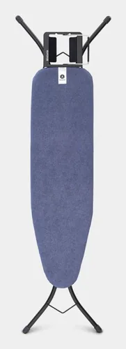 Brabantia Bügeltisch 110 x 30 cm, Blau - Bügelbrettbezug: Baumwolle (CO) - Ausstattung: Kindersicherung - Dampfstationsablage - Höhenverstellbar: Ja - Breite: 46.2 cm - Detailfarbe: Blau - Länge: 7 cm