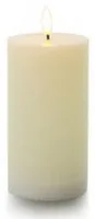 balthasar LED Zylinderkerze Rillen, Creme - Betriebsart: Batteriebetrieb - Fernbedienung: Nein - Aussenanwendung: Nein - Höhe: 14 cm - Timerfunktion: Ja - Set: Nein