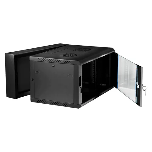 Extralink 6U 600X600 AZH WALL-MOUNTED RACKMOUNT CABINET SWING TYPE BLACK Rack monté sur le mur Noir
