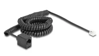 Delock Telefonkabel / Spiralkabel RJ11 Stecker zu RJ45 Buchse schwarz 5 m
