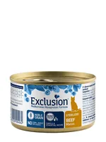 Exclusion Nassfutter Sterilized Beef, 85 g - Tierbedürfnis: Haut & Fell - Verdauung - Magen & Darm - Nieren & Harnwege - Geschmacksrichtung: Rind - Zertifikate: Keine Zertifizierung - Fleischsorte: Rind - Futtereigenschaft: Ohne künstliche Zusätze - Kastr