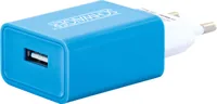 Schwaiger 230V Ladeadapter USB weißblau