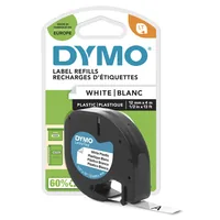LT-TAPE 12MM/4M BLACK ON WHITE PLASTIC