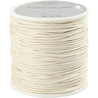 Creativ Company Baumwollband 1 mm gewachst - Schmuckband-Art: Baumwollband - Detailfarbe: Crème - Länge: 40 m - Durchmesser: 1 mm