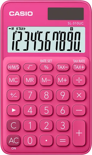 Casio Taschenrechner SL-310UC-RD Rot - Typ: Taschenrechner - Stromversorgung: Batteriebetrieb - Solarbetrieb - Detailfarbe: Rot - Displaytyp: LCD - Programmierbar: Nein - Anzahl Zeilen: 1 ×