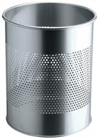 DURABLE Papierkorb Metall rund 15L Perforation 165mm silber