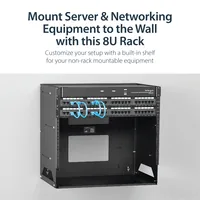 8U WALL-MOUNT RACK WITH SHELF .