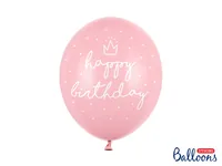 Partydeco Luftballon Happy Birthday Pastellpink Ø 30 cm, 6 Stück - Packungsgrösse: 6 Stück - Grösse: 30 cm - Motiv: Geburtstag - Mädchen - Prinzessin - Produkttyp: Luftballon - Material: Latex - Detailfarbe: Hellrosa