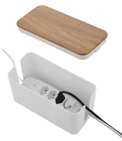 Schönenberger Kabelbox mit Steckdosenleiste - Breite: 115 mm - Länge: 235 mm - Tiefe: 121 mm - Anwendungsbereich: Indoor - Detailfarbe: Weiss - Braun