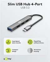 Goobay 74457 interface hub USB 3.2 Gen 1 (3.1 Gen 1) Type-C 5000 Mbit/s Light grey