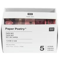 Rico Design Washi Tape Set La Vie En Ros 5 Stück, Pink, 10 m - Detailfarbe: Pink - Länge: 10 m - Set: Ja - Breite: 15 mm