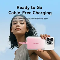 Vention 10000mAh power bank with LED display, USB-C + Lightning + USB-A, 22.5W (blue)