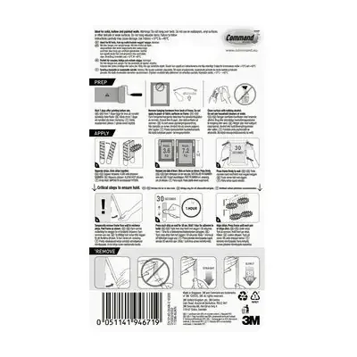Command Klebestrip, 6 Paar L, Vorteilspack 7 kg, Weiss - Art: Klebestreifen - Klebehaftung: Gute Klebekraft - Maximale Tragkraft: 7 kg - Detailfarbe: Weiss - Material: Kunststoff - Widerstandsfähigkeit: UV Schutz - Wasserfest