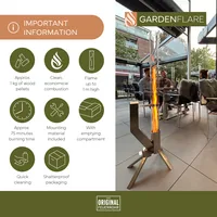 Gardenflare Klassik Feuerrohr Silber - Zusatzausstattung: Keine - Typ: Ambiente - Höhe: 130 cm - Durchmesser: 8 cm - Material: Borosilikatglas - Edelstahl - Edelstahl (pulverbeschichtet) - Metall