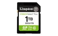 KINGSTON 1TB -  SDXC -  Canvas -  Select -  Plus -  Gen3 -  150MB/s -  C10 -  UHS-I -  U3 -  V30