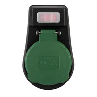 REV Adapter mit Schalter IP44 schwarz-grün