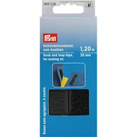Prym Klettbandverschluss Schwarz, 1.2 m x 20 mm - Breite: 20 mm - Länge: 1.2 m - Ausstattung Kabelmanagement: Selbstklebend - Produkttyp: Klettband - Verpackungseinheit: 1 Stück - Material: Polyamid (PA)