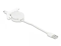 Delock Easy 45 Modul USB 2.0 Ausrollkabel USB A - Lightning 0.5 m - Kabeltyp: Anschlusskabel - Detailfarbe: Weiss - USB Standard: 2.0 (480 Mbps) - Länge: 0.5 m - USB Anschluss 2 (Endgerät): Lightning - Geschlecht Anschluss 2 (Endgerät): Male (Stecker)