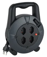 Schönenberger Kabelbox 10 m, 4x T13 Steckdose grau / schwarz - Schutzklasse: IP20 - Detailfarbe: Grau - Kinderschutz: Ja - Aussenanwendung: Nein - Steckertyp Ausgang: T13 - Material: Kunststoff