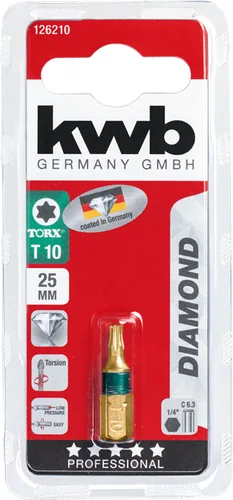 kwb Bit Diamant 1/4 T10 1-teilig - Set: Nein - Bit-Typ: Torx - Grösse: T10