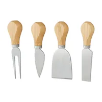 relaxdays Servierplatte Käsebrett mit Besteck 5-teilig, Natur - Material: Bambuspapier - Edelstahl - Zertifikate: Keine Zertifizierung - Detailfarbe: Hellbraun - Silber